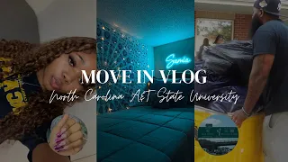 HBCU MOVE IN VLOG | NCAT AGGIE SUITES | dorm tour, unpacking, traveling and more