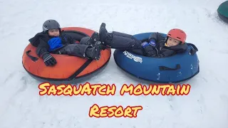 Our first -ever tubing experience at Sasquatch Mountain