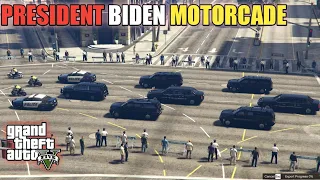 GTA 5 | Presidential Motorcade | President Biden Arrives in Los Santos | Game Loverz