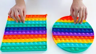 Jumbo Pop It ASMR // Rainbow Square and Circle