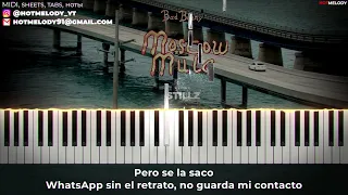 Bad Bunny - Moscow Mule piano karaoke instrumental cover, letra