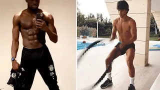 Famous Footballers Working Out their Muscles 🔥 ft. Messi, Hulk, Alphonso Davies