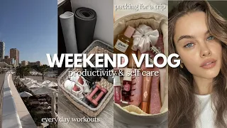 WEEKEND VLOG 💌 productivity, self care, workouts & packing