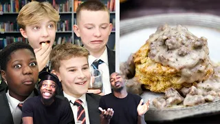 British Highschoolers Try Biscuits and Gravy for the First Time! THERE REACTIONS WAS SHOCKING!!