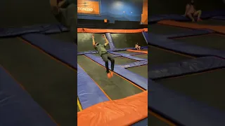 Landing my first backflip on a trampoline!