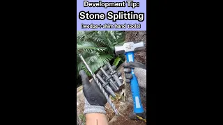 Stone Splitting using wedge & shim hand tools - Rock Climbing Route Development Cleaning Tip