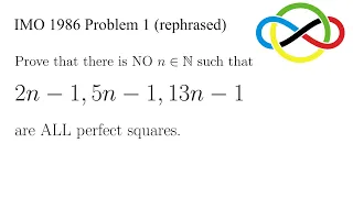 Two Solutions to International Mathematical Olympiad 1986 Problem 1