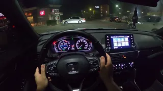 Sport Mode Late Night Street Drive | 2022 Honda Accord Sport 1.5T