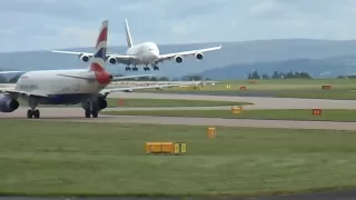 A380 Touch and Go (Aborted Landing) Manchester Airport July 11th 2012