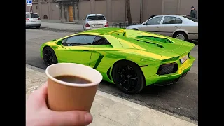 pouring coffee on loud lamborghini.. (BIG MISTAKE)