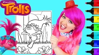 Coloring Trolls Princess Poppy Coloring Page Prismacolor Paint Markers | KiMMi THE CLOWN