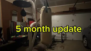 How a beginner trains on heavy bag || 5 month update #boxing #beginner
