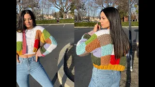 I took all my leftover yarns to knit this cardigan | VLOG
