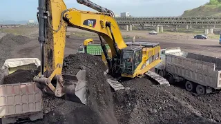 Caterpillar 385C Excavator Loading Coal On Trucks - Sotiriadis/Labrianidis Mining Works
