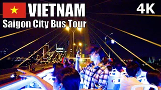 Take a Ride on Saigon City Night Bus Tour, Vietnam 🇻🇳 – Virtual Tour [4K] (▶45 min)