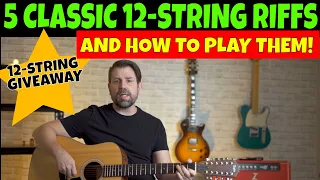 5 Classic (Easy) 12 String Riffs and How To Play Them!