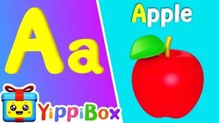 Learn ABC Phonics Sounds, Numbers, Colors, Fruit & Animal Names @YippiBox_Rhymes- Song for Toddlers