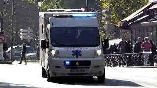 Paris Ambulance Responding -- Three Tone Siren