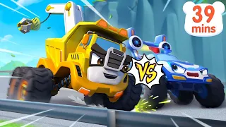 Police Car Vs Construction Truck | Who’s the Best Monster Car? | Kids Songs | BabyBus