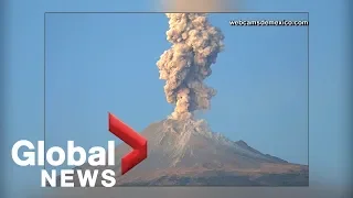 One of Mexico's most active volcanoes roars to life with two spectacular eruptions