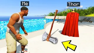 STEALING THOR'S STORMBREAKER AXE From THOR in GTA 5!