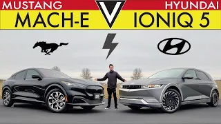 ELECTRIC NEWCOMERS! -- 2022 Hyundai IONIQ 5 vs. Ford Mustang Mach-E: Comparison