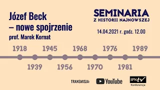 Józef  Beck: nowe spojrzenie – prof. Marek Kornat – seminarium z historii najnowszej