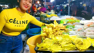 BEST KHMER Yellow Pancake, Noodles, Spring Roll, Duck Egg, Balut, Donut - Cambodia Street Food