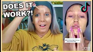 TRYING THIS VIRAL TIKTOK  MAKEUP FOUNDATION HACK || DOES IT WORK?! || SO WERID || VLOGMAS DAY 19 ||