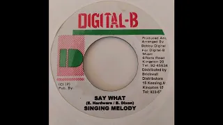 Singing Melody - Say What - Digital B 7inch 2000 You Don't Care Riddim