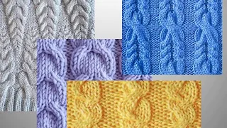 Очаровательный  узор "КОСА" спицами со схемами. Вязание Knitting Knitted Diy