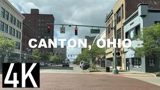4K Canton, Ohio Downtown Tour - Driving to Downtown Canton on I-77