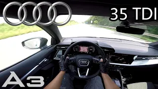 2020 Audi A3 Sportback 35 TDI (150 PS) S-line POV Testdrive AUTOBAHN Beschleunigung & Speed