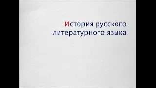 История русского литературного языка