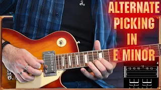 Paul Gilbert Alternate Picking Exercise With Tabs | E Minor Scale