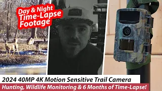 4K Trail Cam Review Footage & Timelapse - 2024 TC24 40mb - Hunting Game Camera