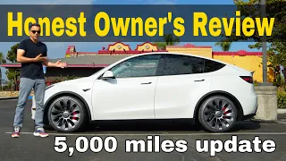 TESLA MODEL Y OWNER's Review. 5000 Mile Update #Tesla