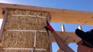 COMPLETION Of Box Beam Assembly! | Couple Builds STRAW BALE Home In The Desert