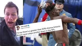 NFL PLAYERS REACT TO ANTONIO BROWN QUITTING GAME & TAKING OFF SHIRT - Buccaneers vs Jets