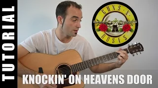 How to play Knockin' on heavens door - Bob Dylan / Guns n' Roses EASY Tutorial CHORDS LYRICS, TABS