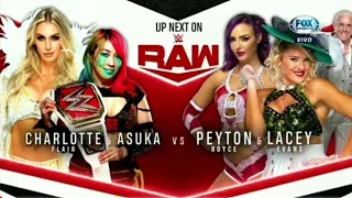 Charlotte Flair & Asuka vs Peyton Royce & Lacey Evans - WWE Raw 15/02/21 Español latino