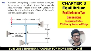 3-9 Chapter 3 Equilibrium Solved Problems Engineering Statics by Meriam 7th Edition