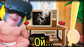 НЕПОСЛУШНЫЙ РЕБЁНОК СЛОМАЛ ТЕЛЕВИЗОР!!! (СИМУЛЯТОР РЕБЁНКА BABY HANDS VR)