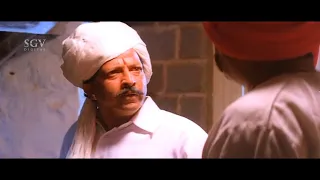 Son Point Gun To Dr.Vishnuvardhan while hitting | Shruthi | Sourav | Veerappa Nayka Movie Scenes