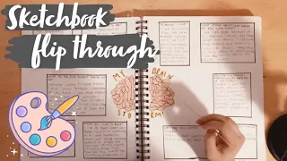 ASMR│my sketchbook flip through! rambling and tracing 🖼