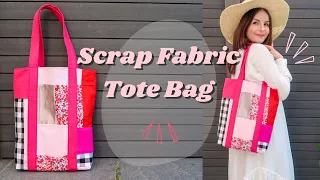 DIY Tote Bag | Scrap Fabric Sewing Project Zero Waste