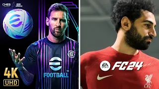 فيفا 24 مقارنة مع اي فوتبول 2024 | EFOOTBALL 24 VS EA FC 24