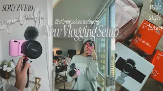 MY NEW VLOGGING SETUP ❤️‍🔥 testing my Sony ZV-E10 as a lifestyle creator, lenses, first impressions