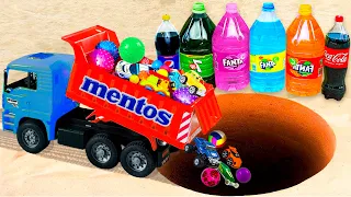 Racing Cars & Bouncy Balls in Dump Truck Marble Run Rase ASMR with Cola, Pepsi l Compilation Video