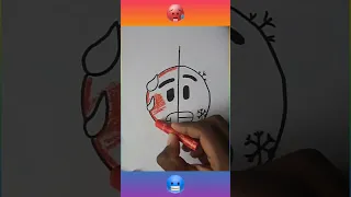 Hot🔥 + Cold❄️ || Emoji Mixing satisfying Art #creativeart #satisfying #shorts #viral